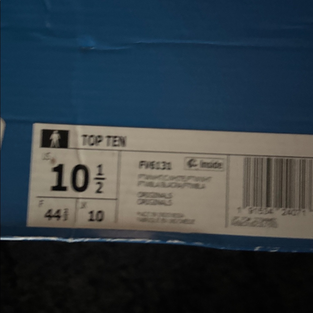 Adidas Top Ten Hi Triple-White’. Sz.10.5m. Original box - Picture 8 of 8